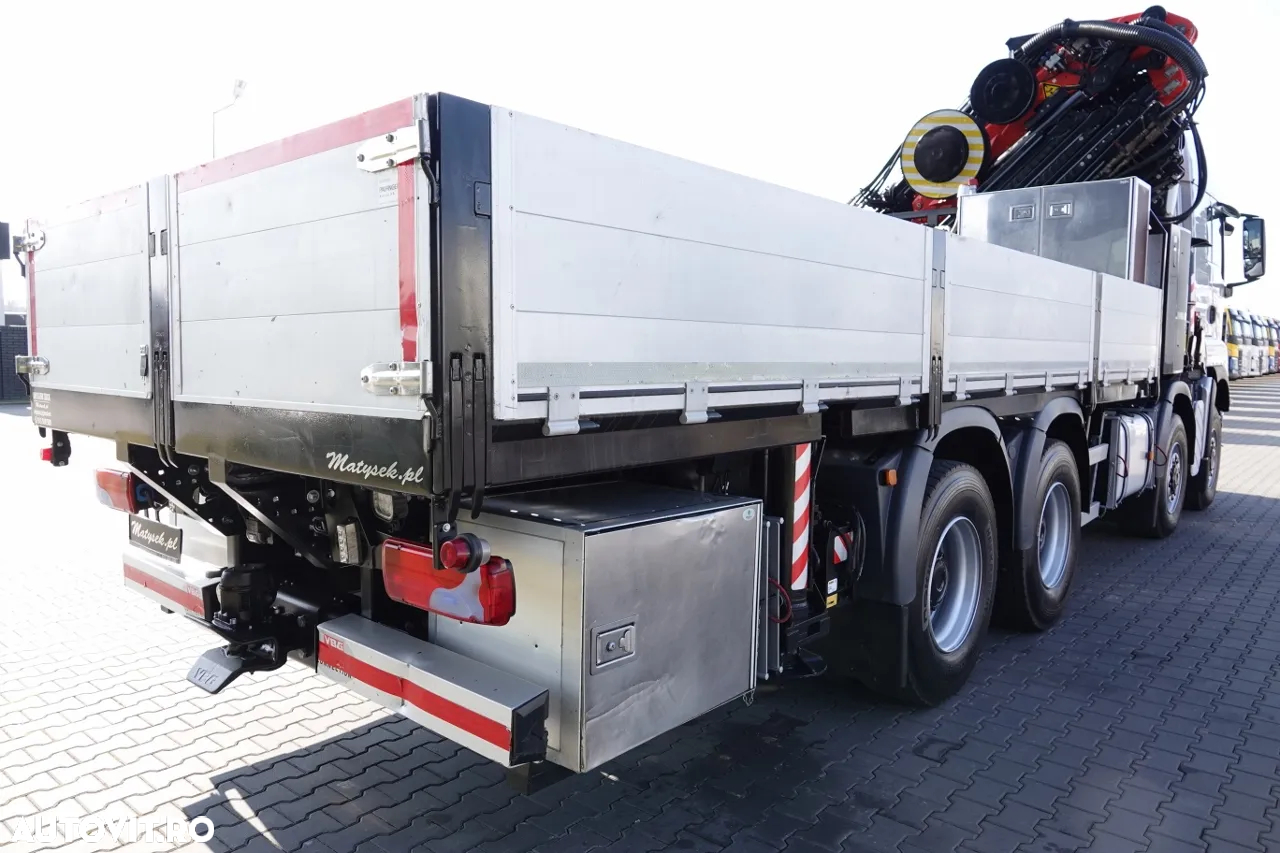 MAN TGS 41.480 / 8X6 / CUTIE + HDS PALFINGER PK 92002-SH F + FLY JIB 170 E / REACH 34 M / ÎNCĂRCARE MAX. 26.000 KG / RADIOCOMANDĂ / 5 SUPORTURI / 7 FUNCȚII / FULL SERVICE MAN / FULLINGER - 25