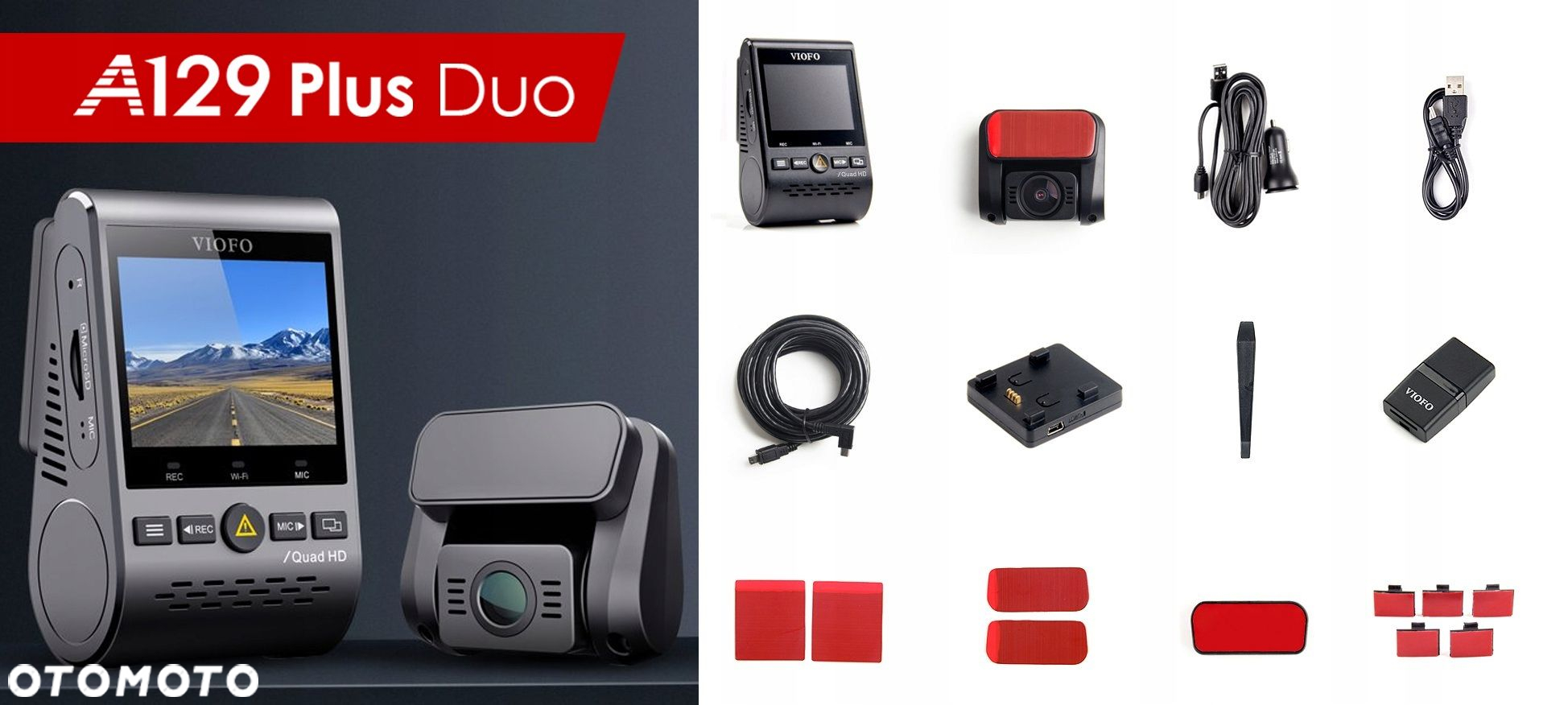 VIOFO A129 PLUS-G DUO KAMERA PRZÓD+TYŁ+128GB+ACC - 13