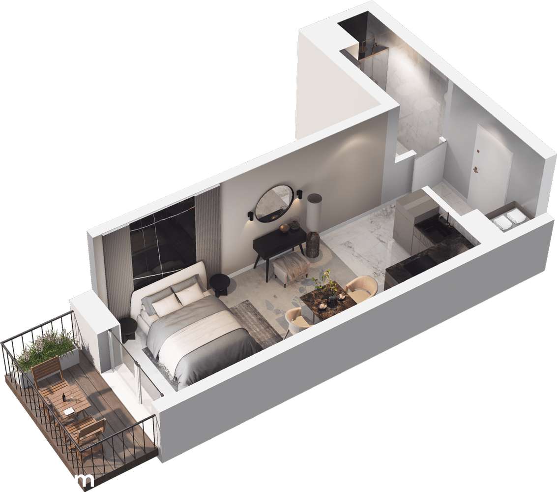 1-pokojowe mieszkanie 25m2 + balkon Bez Prowizji - Pełny obrazek: 3/16