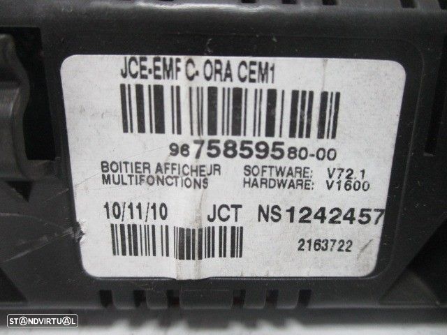 ECRÃ MULTIFUNÇÕES PEUGEOT 207 SW 2010 -9675859580 - 6