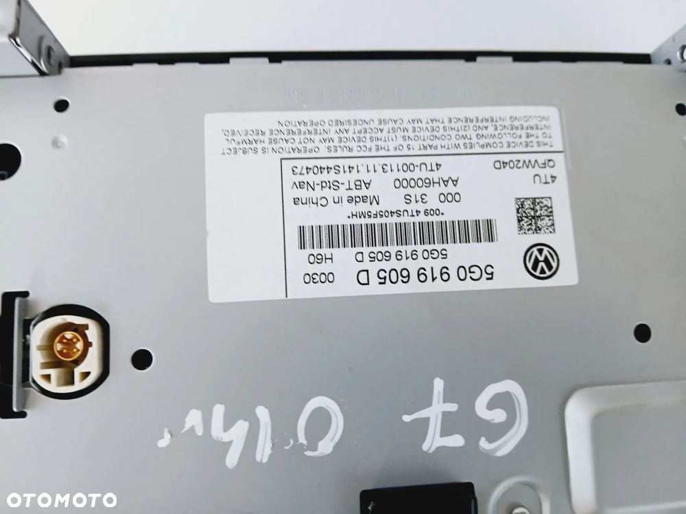 Ekran Wyświetlacz Nawigacji Radio Radia VW 5G0919605D - 7