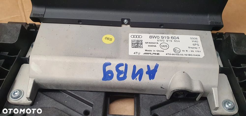 Wyświetlacz monitor radia NAVI nawigacji MMI Audi A4 B9 8W0919604 - 9
