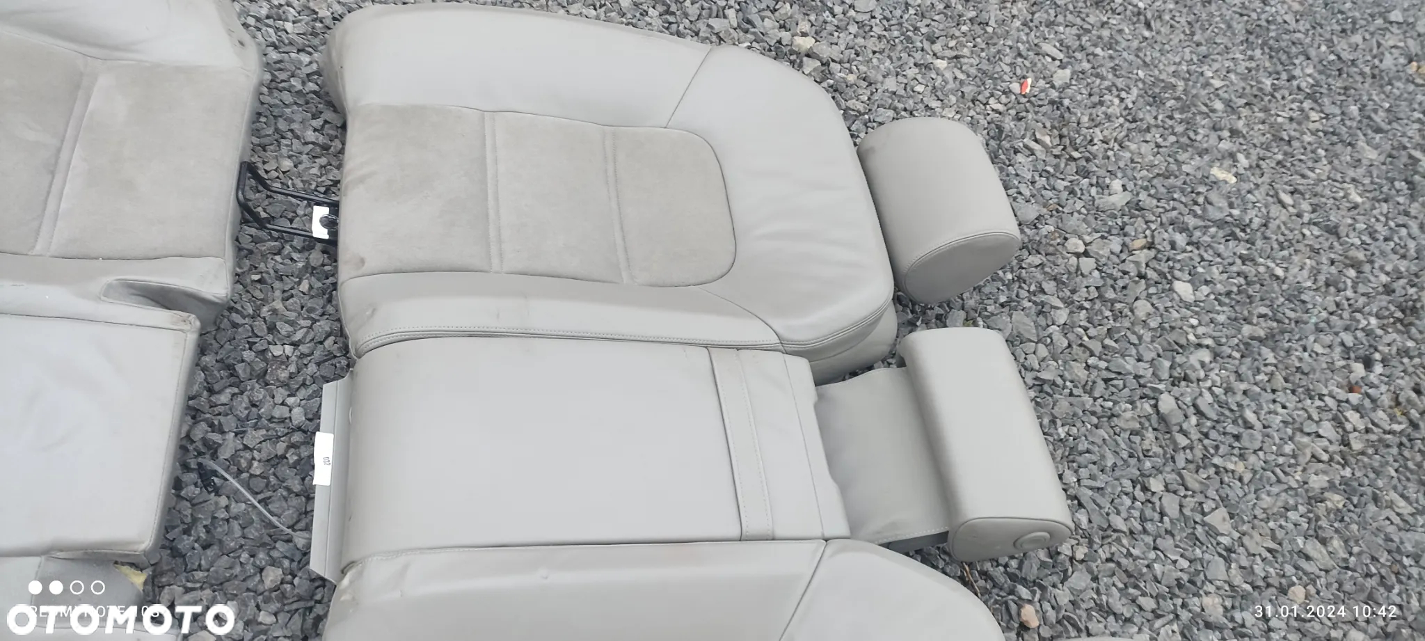 AUDI A8 D3 KANAPA TYLNA TYL ALCANTARA SZARA IGŁA - 7