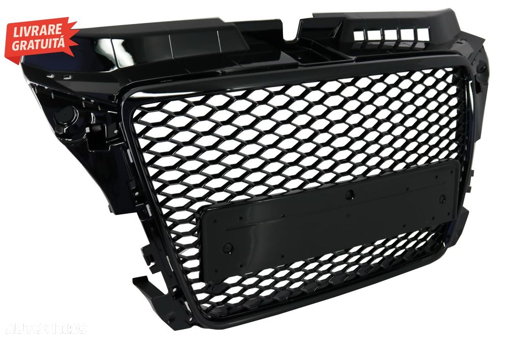 Grila Centrala Audi A3 8P Facelift (2007-2012) RS Design Negru Lucios- livrare gratuita - 2