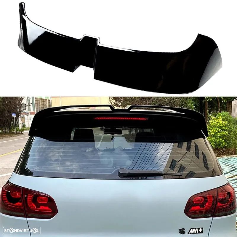Aileron / lip / spoiler traseiro em plástico ABS em preto piano brilhante para VW Golf 6 GTI / R / R20 2008-2013 - 1