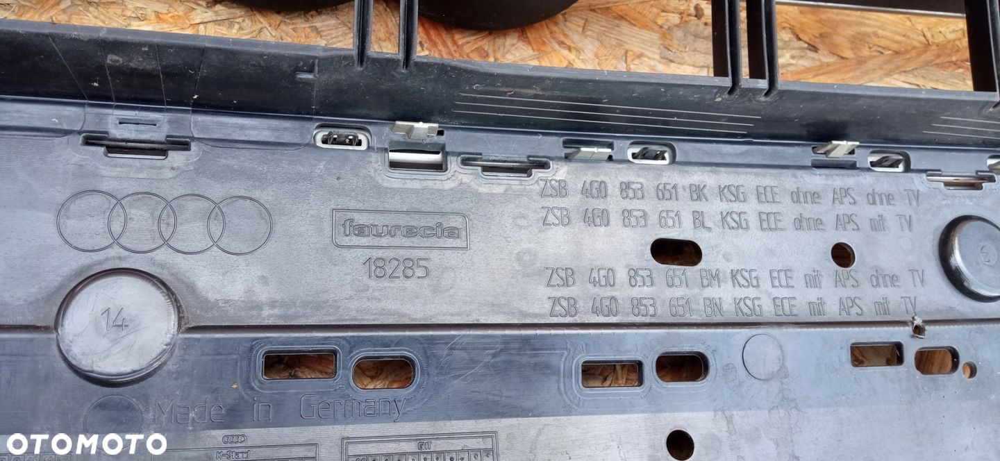 AUDI A6 C7 LIFT 14- ATRAPA KRATKA ŚRODKOWA GRILL ZDERZAKA PRZÓD 4G0853651BP - 15