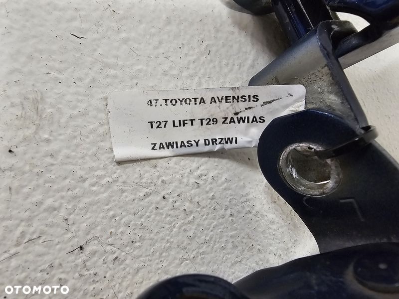 TOYOTA AVENSIS T27 LIFT T29 ZAWIASY DRZWI LEWY PRZÓD KOMPLET - 5