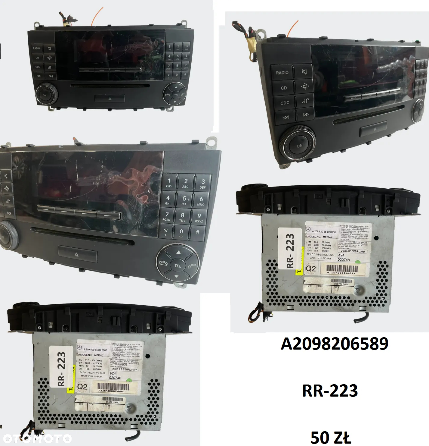 Radio CD Volkswagen Chrysler Jeep Dodge Mercedes Seat 1K0035186AD P05091509AG 6J0035153B A2038201686 A2098206589 - 6