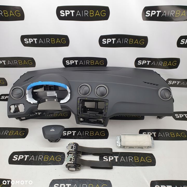 SEAT IBIZA 4 6P LKP DESKA ROZDZIELCZA KONSOLA KOKPIT PULPIT PODUSZKI AIRBAG AIR BAG PASY KIT SET - 1