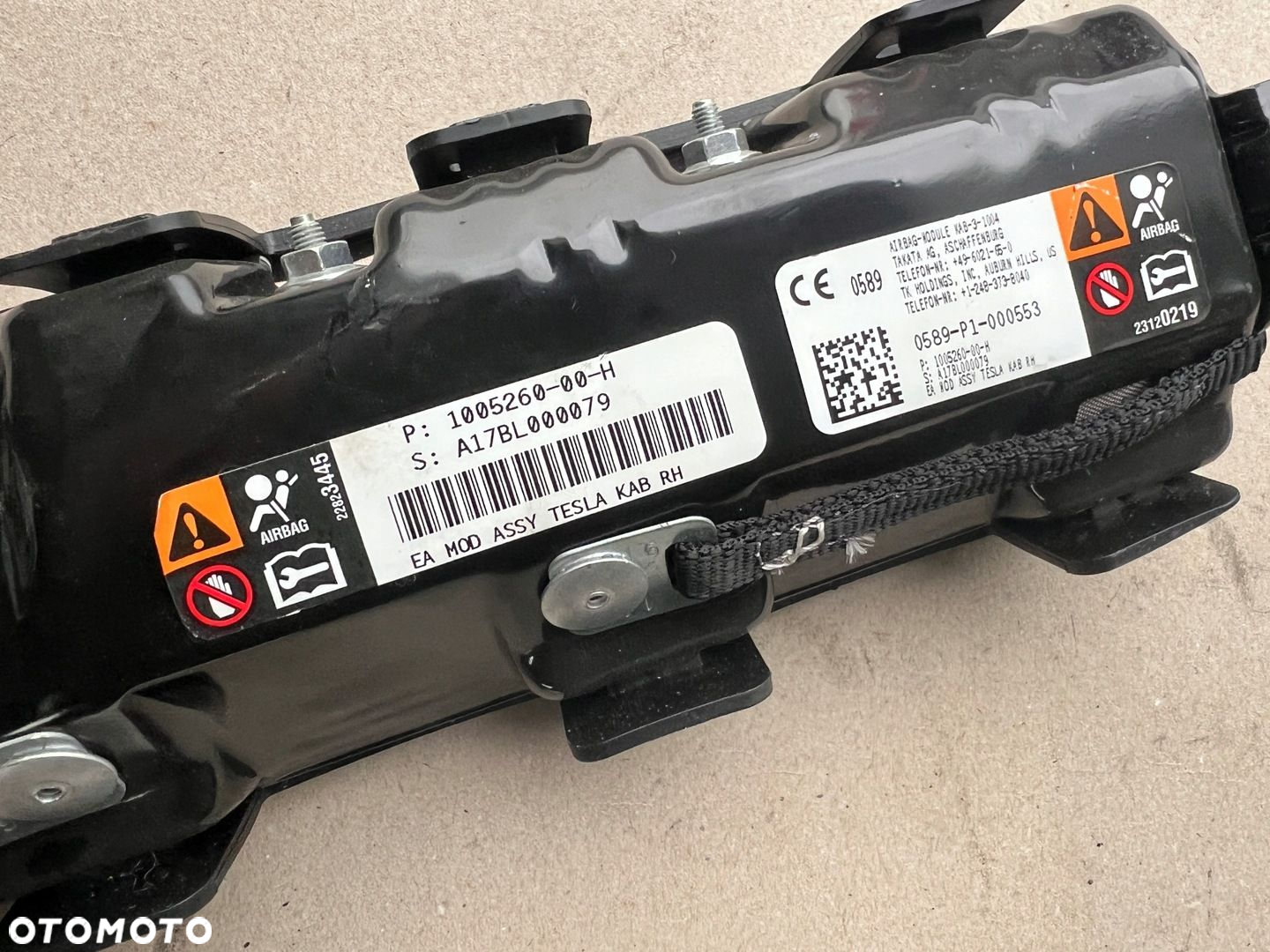 TESLA S PODUSZKA POWIETRZNA KOLANOWA AIRBAG PASAŻERA PRAWA 1005260-00-H - 4