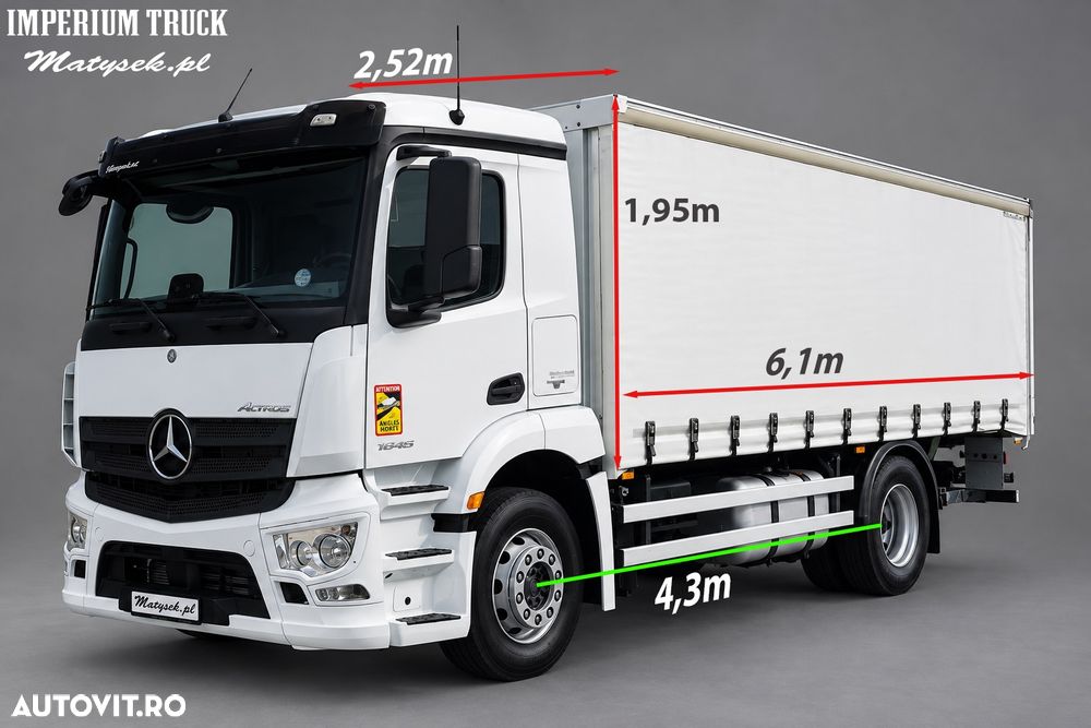 Mercedes-Benz ANTOS 1835 / CAMION RIGID / CAROSERIE CU PRELATĂ - 6,1 M / PLATFORMĂ HIDRAULICĂ DHOLLANDIA - 2.000 KG / EURO 6 - 3