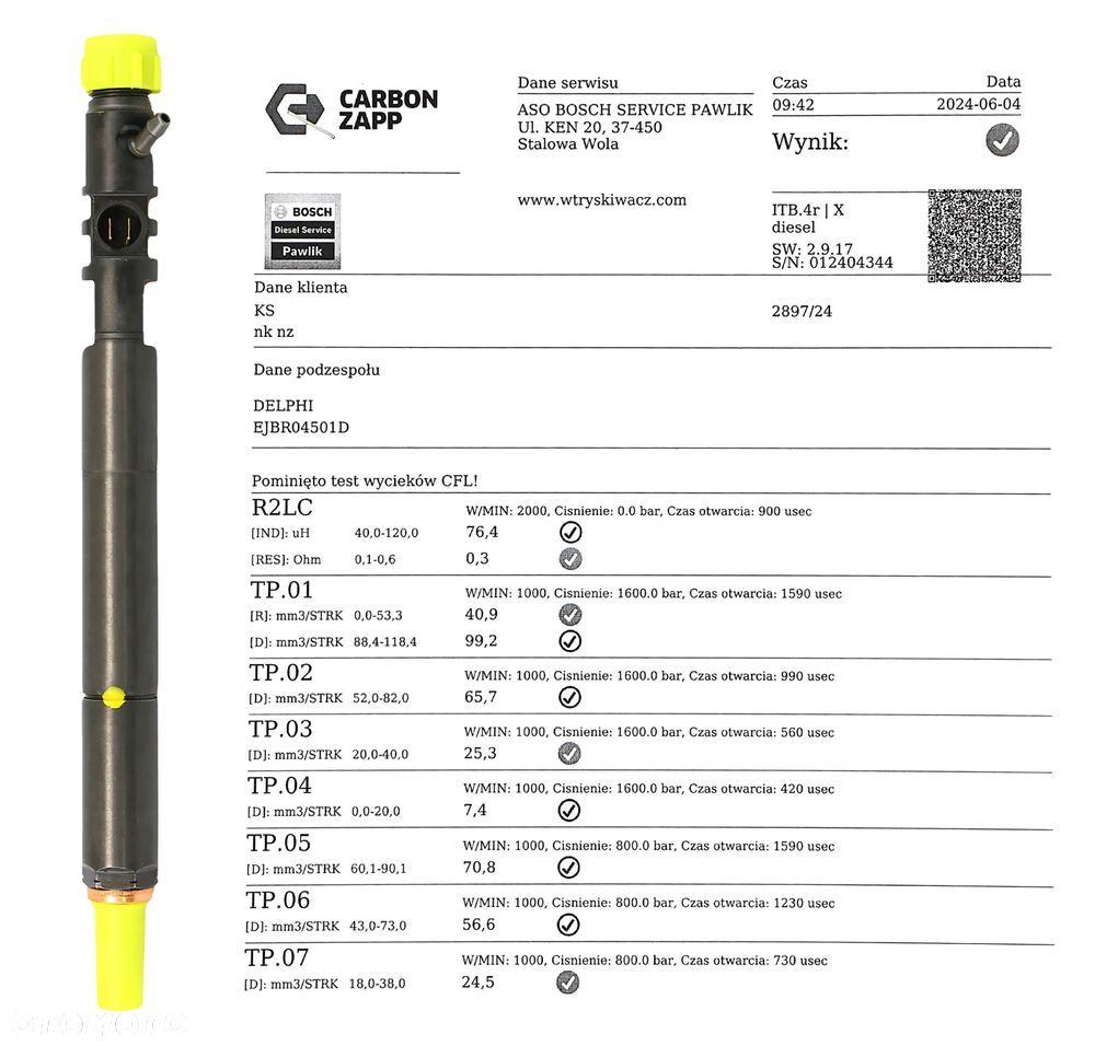 Wtryskiwacz Common Rail DELPHI CRI EJBR04501D - 2