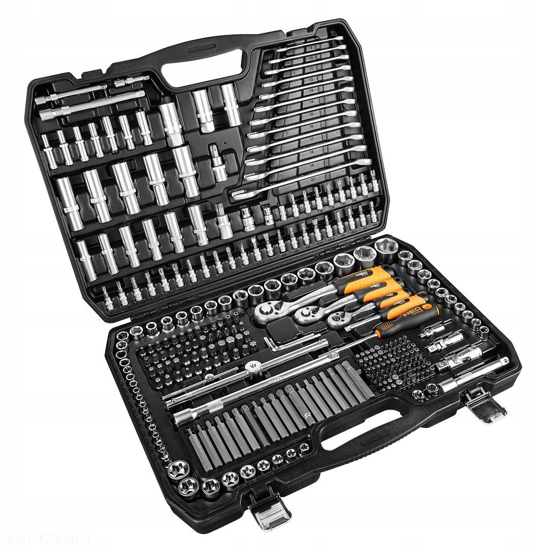 NEO KLUCZE NASADOWE 1/4" 3/8" 1/2" ZESTAW NARZĘDZIOWY NASADKI TORX 300 EL. - 3