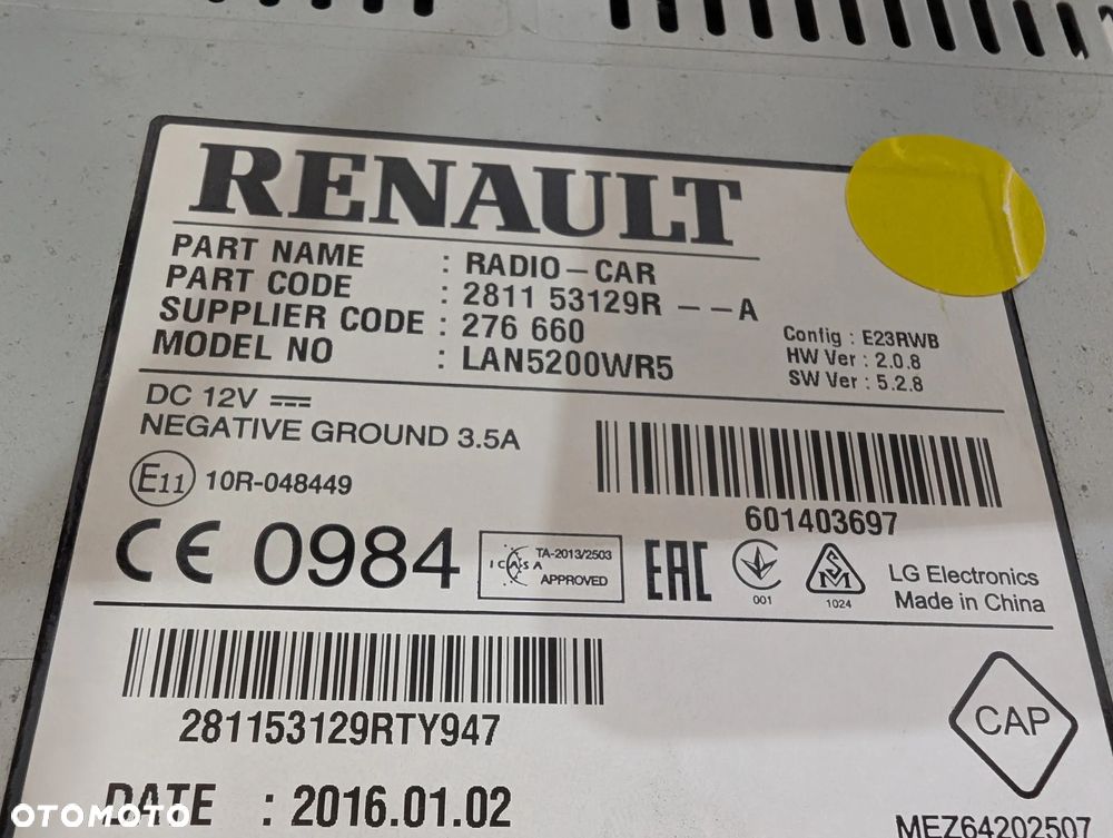 RENAULT TRAFIC III RADIO NAWIGACJA 281153129R - 5