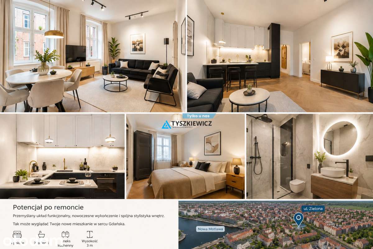 4 pokoje blisko Nowej Motławy | Kamienica | 75 m²