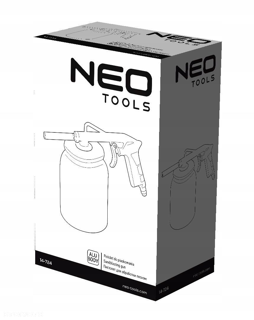 NEO PNEUM. PISTOLET DO PIASKOWANIA PIASKARKA DOLNY ZBIORNIK 0,75L 14-724 - 4