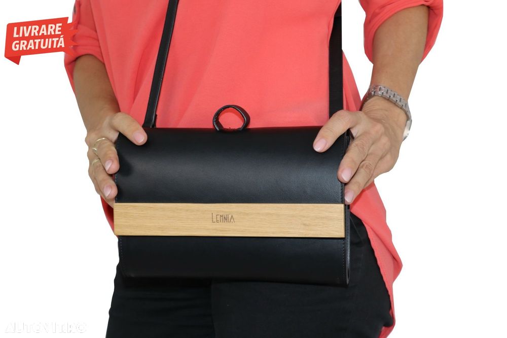 Geanta cu Clapeta Interschimbabila Lemnia Play Negru- livrare gratuita - 20