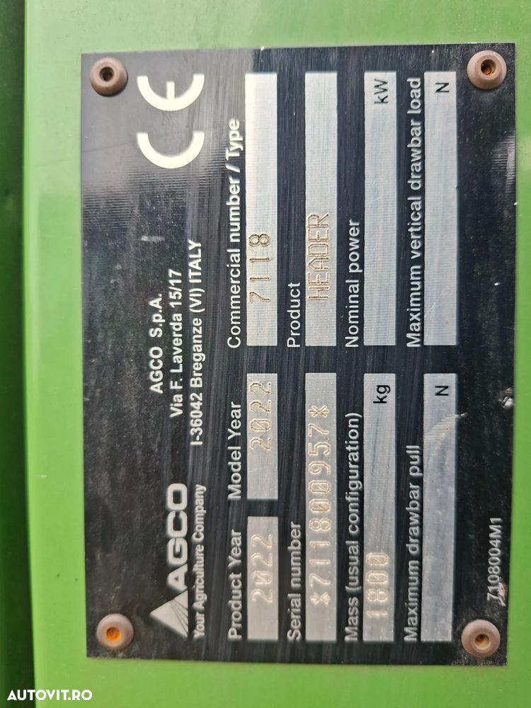 Fendt FREEFLOW 5.4 HEDER PAIOASE +ZIEGLER RTT-AGCO 5.4 EXTENSIE RAPITA+ZIEGLER ZWW CARRIER CARUCIOR - 26