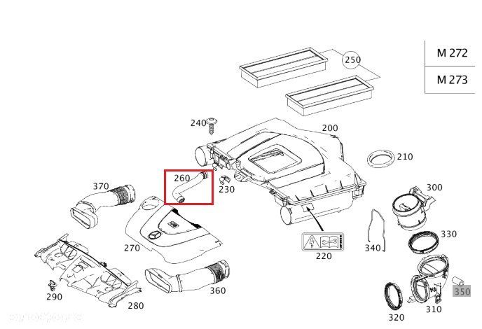 MERCEDES WIELE MODELI Przewod powietrza pompy powietrza OE - 2