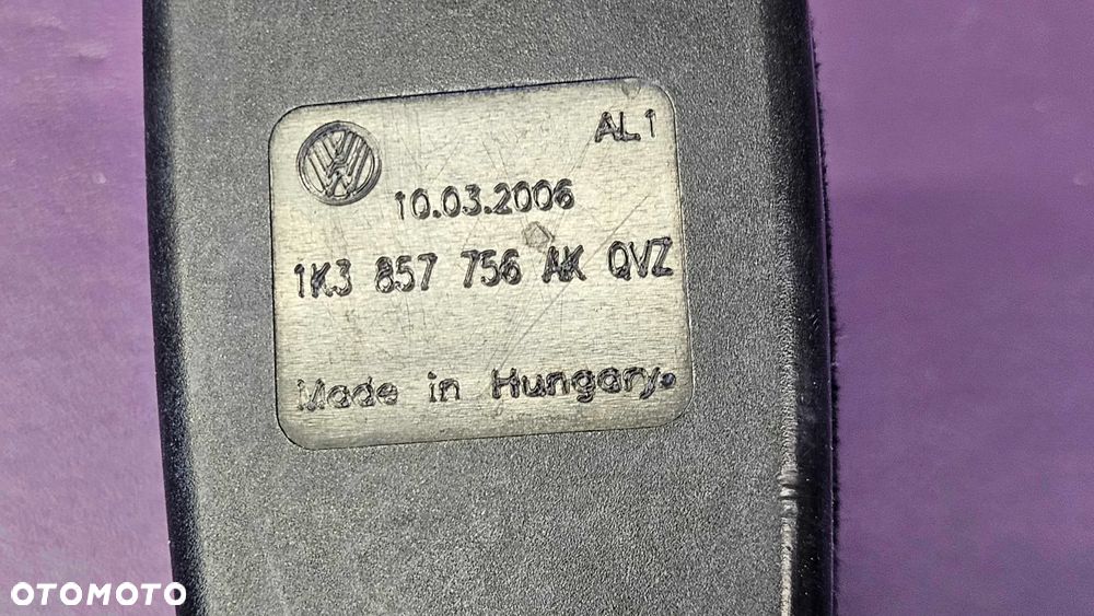 Zapinka Spinka 1K3857756AK Klamra Czujnik Pas Pasa Bezpieczeństwa Prawa VW Passat B6 Golf V VI 5 6 Skoda Seat - 4