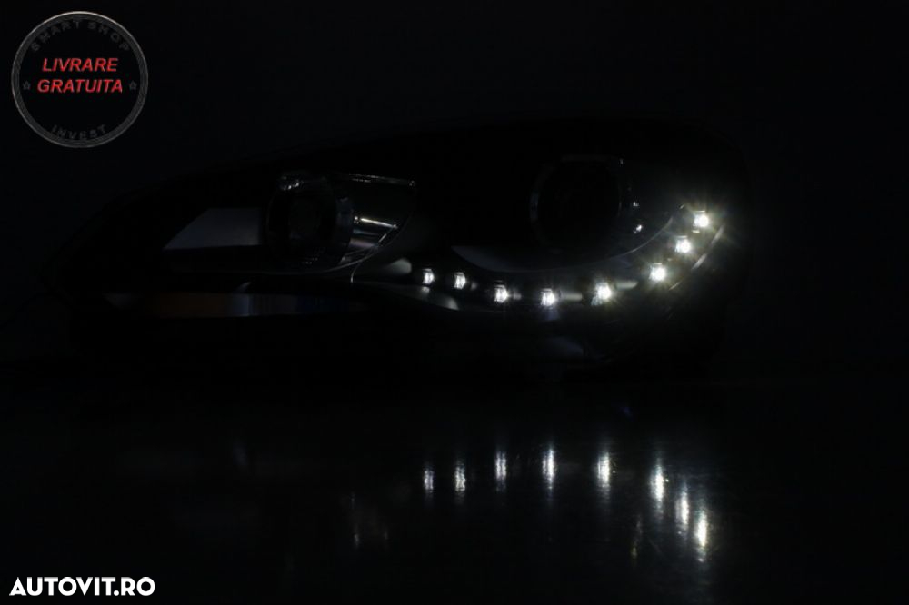 Faruri LED VW Golf 6 VI (10.2008-2012) DAYLIGHT DRL GTI Look Negru- livrare gratuita - 5