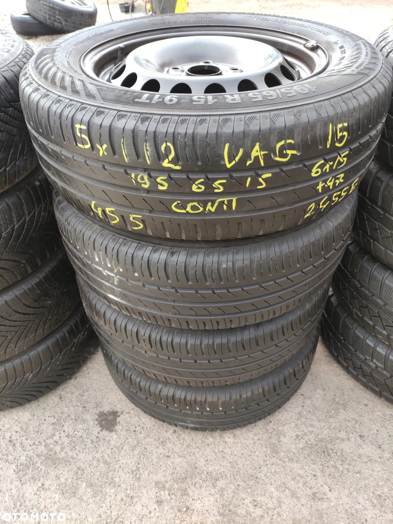 5x112 Felgi stalowe 15 Koła Letnie Lato VW GOLF CADDY TOURAN AUDI A4 B5 SEAT LEON TOLEDO SKODA OCTAVIA Passat B5 195/65 - 5