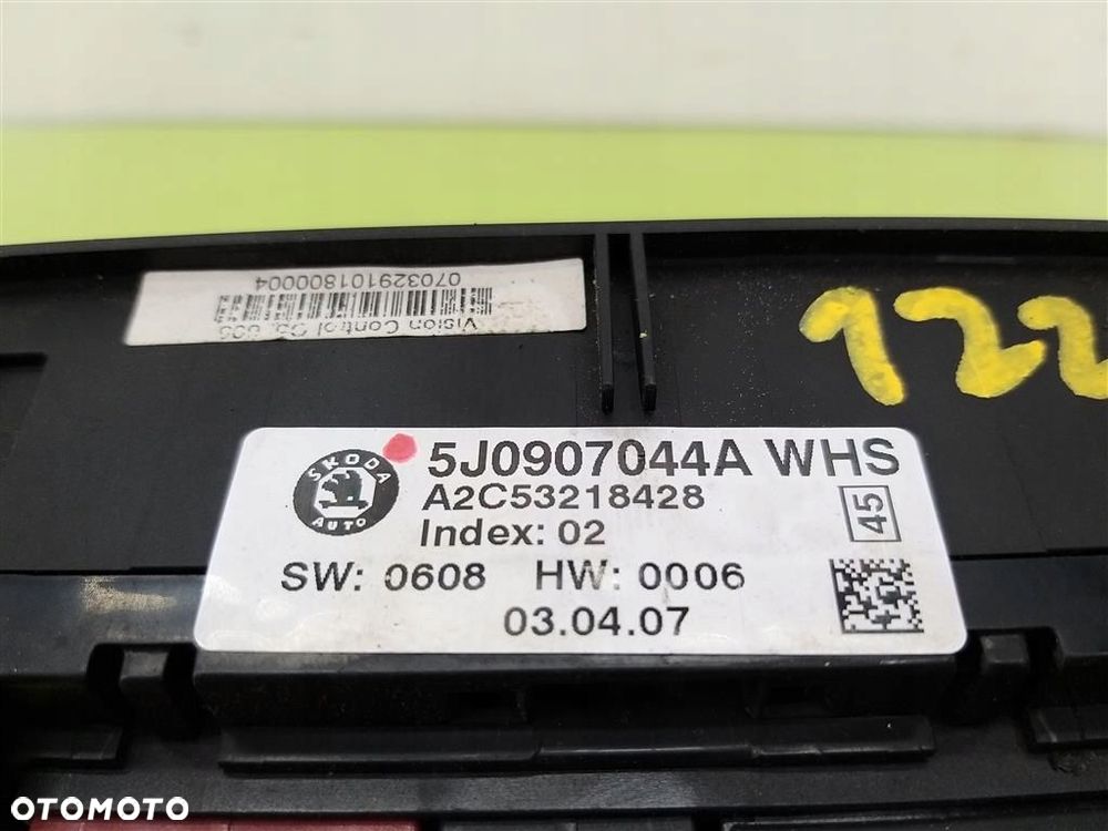 Panel klimatyzacji Skoda Roomster 2006-2015 5J0907044A A2C53218428 - 2