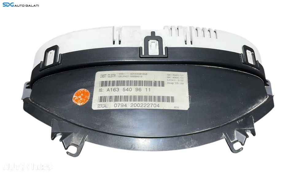 Ceas Ceasuri Cluster Instrumente Bord Mercedes ML ML270 W163 2.7 Diesel 1998 - 2005 Cod A1635409611 [LC0556] - 8