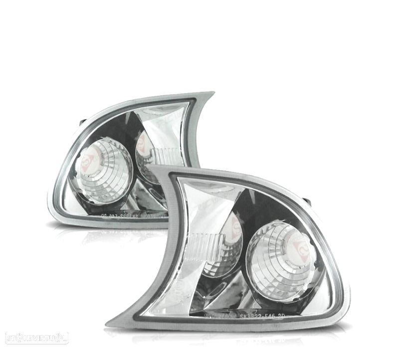 PISCAS FRONTAIS BMW E46 COUPÊ 01-03 CHROME CROMADOS - 1