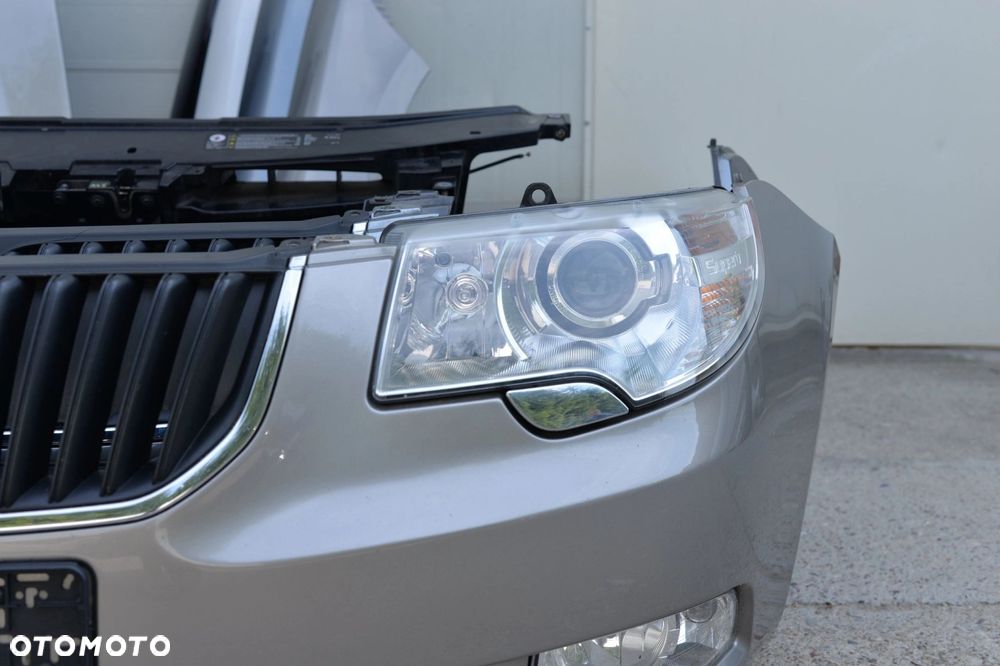MASKA ZDERZAK GRILL BŁOTNIK LAMPA H7 XENON PAS BELKA SKODA SUPERB 2 II 08- - 9