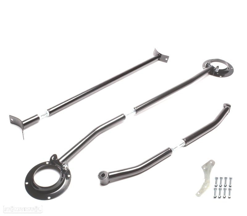 KIT BARRAS ANTI-APROXIMAÇÃO AJUSTÁVEIS VOLKSWAGEN VW GOLF MK2 83-91 PRETO - 1