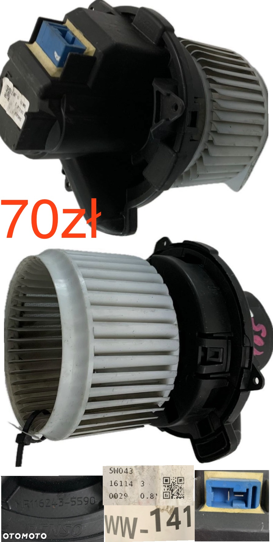 Wentylator dmuchawa nagrzewnicy Nissan Micra K14 2016-2022r Kia Picanto II 2011-2015r Hyundai i30 II 2011-2017r Nissan Leaf II NV BMW F20 F21 F30 F31 2011-2018r Renault Clio V Captur II Talisman Kadjar Megane IV 2015-2022r Opel Combo IV 2018r-> Peugeot 3008 Expert 2018r-> Citroen Jumpy II 2018r-> Toyota Proace 2018r->  Oryginał - 2