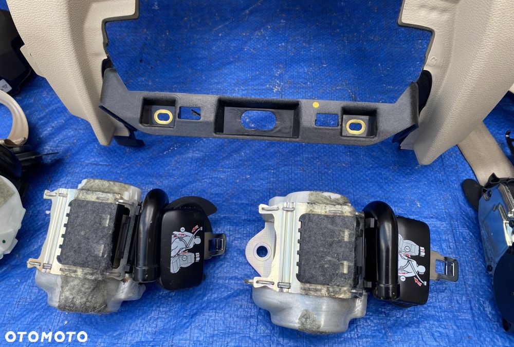 AUDI Q7 4M 7os. BRĄZOWA KONSOLA AIRBAG KIEROWCY PASAŻERA PASY BEŻOWE - 13