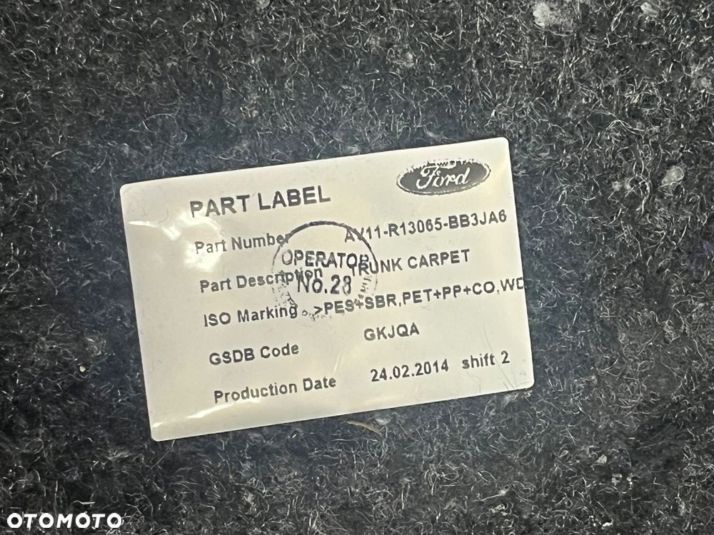 Ford B-max Wykładzina Podłoga Bagażnika - 5