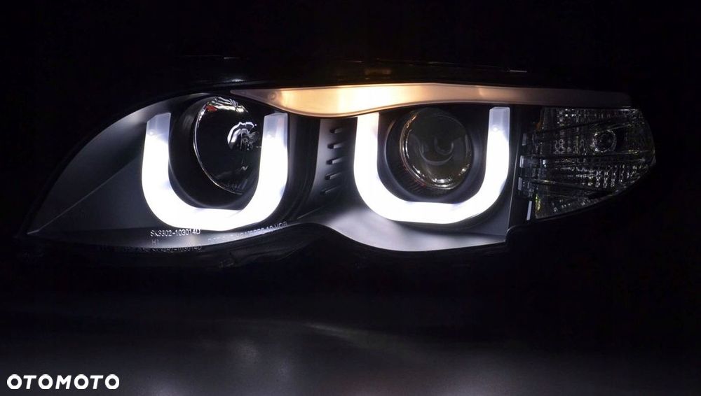 reflektory lampy kpl soczewka clear black bmw 3 e46 lift lci fl 2001-2005 - 6