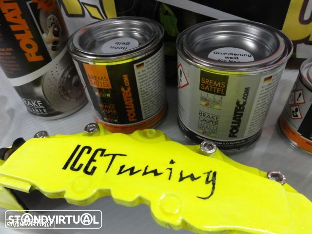 Tinta alta temperatura Foliatec de cor Amarelo Neon Brilhante para bombas / pinças travão, kit 3 c - 10