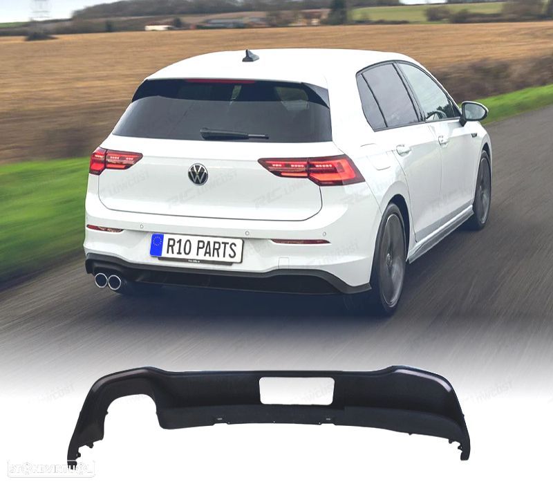 DIFUSOR VOLKSWAGEN VW GOLF 8 LOOK GTD PRETO BRILHANTE - 1