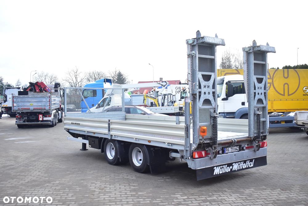 Müller-Mitteltal Przyczepa niskopodwoziowa/ Tandem/ do transportu maszyn budowlanych, kontenerów/ DMC : 18.000 KG/ Najazdy/ Sprowadzona z Niemiec / Jak nowa ! - 4