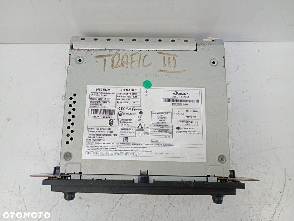 radio browse bluetooth mp3 usb 281157478R renault trafic III opel viva - 4