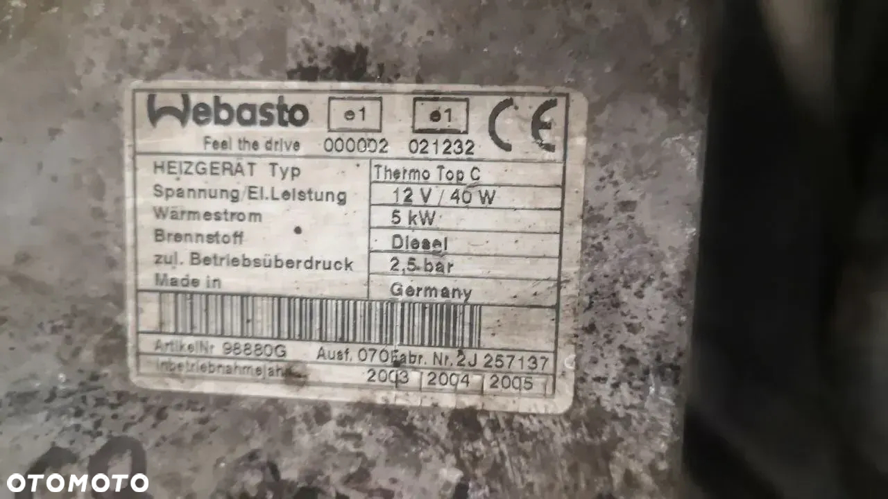 WEBASTO OGRZEWANIE POSTOJOWE CITROEN C8 EVASION JUMPY PEUGEOT 806 807 - 2