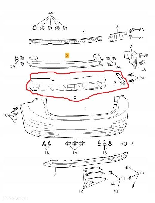 SKODA SCALA, KAMIQ - absorber zderzaka tylnego - 8
