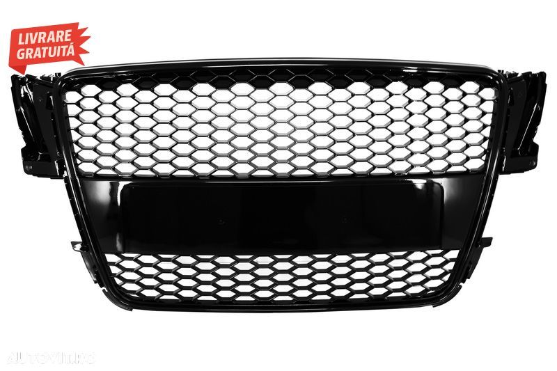 Grila Centrala Audi A5 8T (2007-2011) RS Design Negru Lucios- livrare gratuita - 1