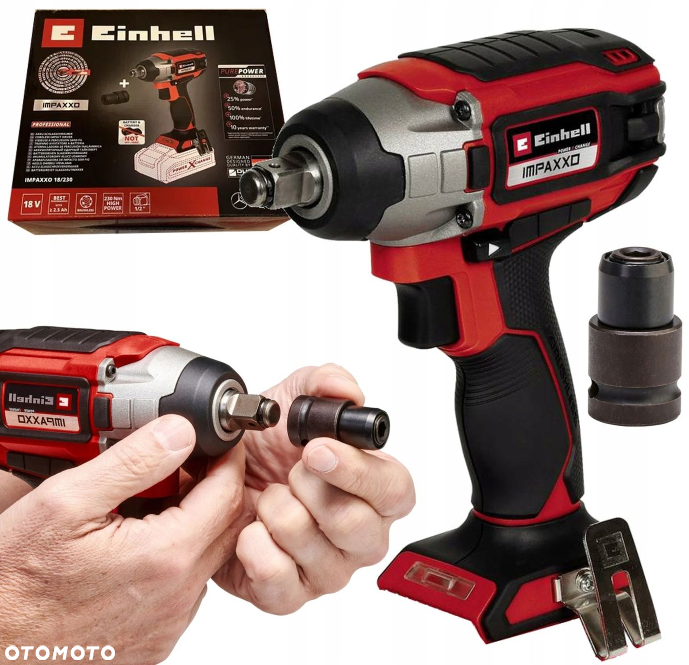 EINHELL AKUMULATOROWY KLUCZ UDAROWY IMPAXXO 18/230 Solo BEZSZCZOTKOWY 18V - 13
