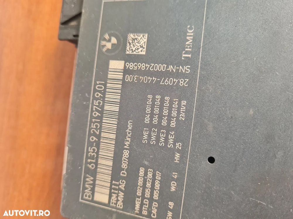 Modul FRM 3 III Bmw Cod  F10 F11 F07 F01 F02 An 2010-2011-2012-2013-2014-2015-2016-2017 - Dezmembra - 6