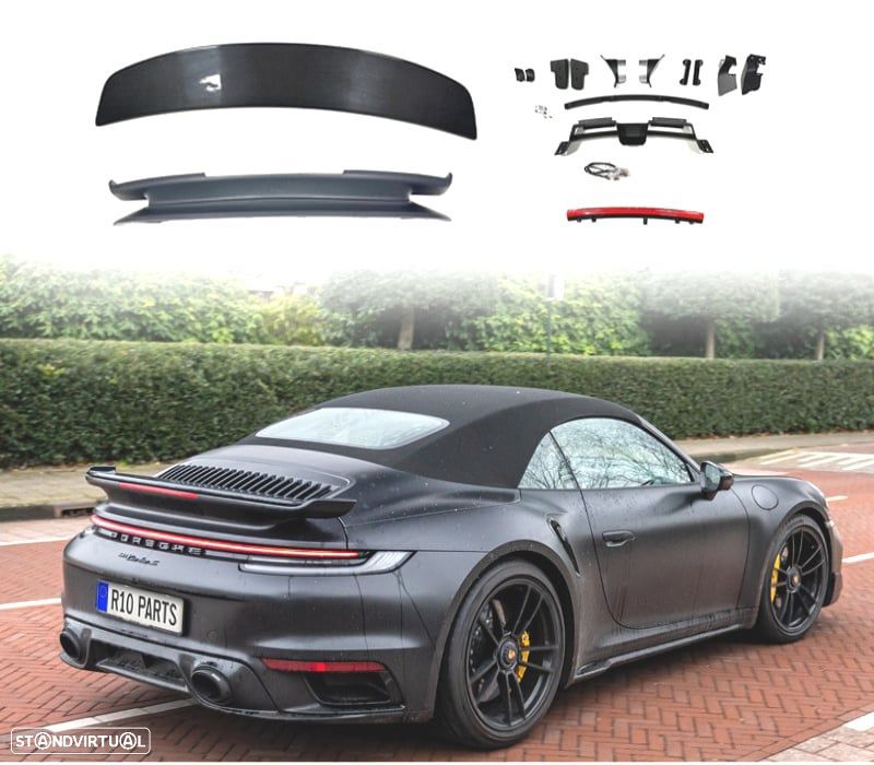 SPOILER AILERON COM AERODINÂMICA ATIVA PORSCHE 911 CARRERA 992 19-23 FIBRA DE CARBONO - 1