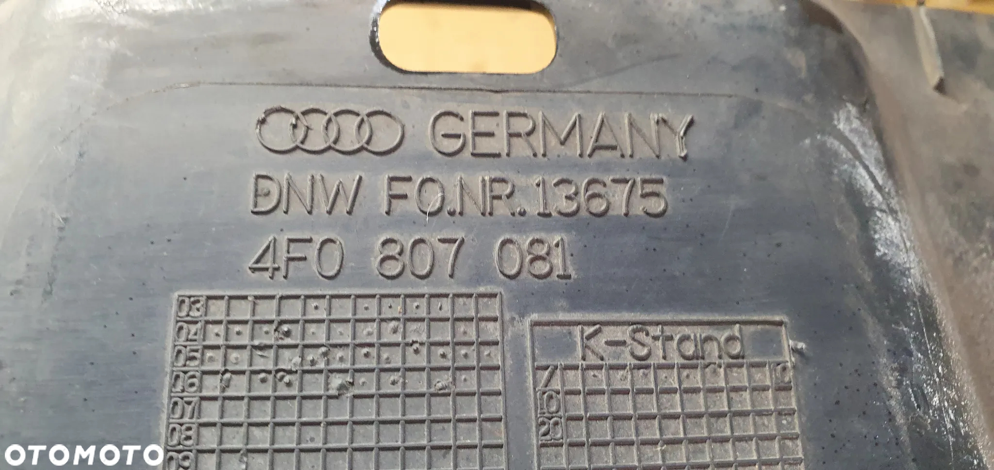 Osłona pasa przedniego górna Audi A6 C6 4F0807081 - 7