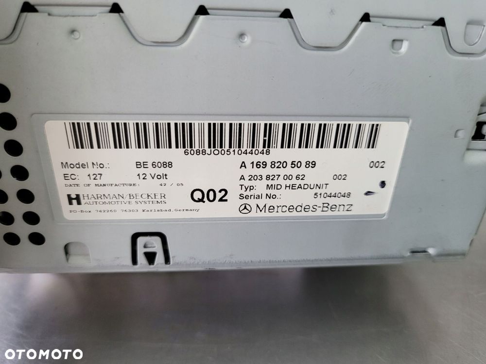 MERCEDES B KLASA W245 W169 A KLASA RADIO NAVIGACJA Benz OE A1698205089 - 4