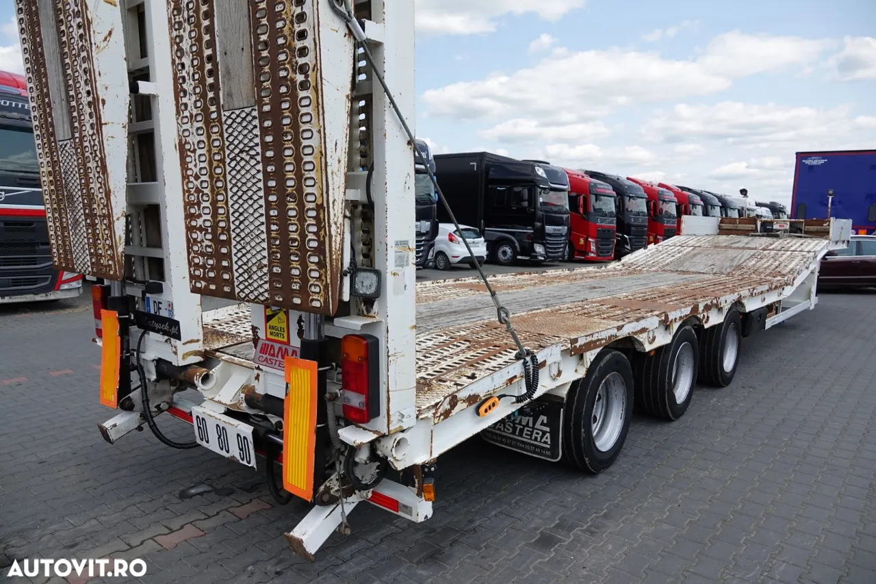 Castera REMORCĂ CASTERA / LOW LOADER / 13,4 M / PLATFORMĂ HIDRAULICĂ / RAMPE HIDRAULICE / AXIE DE DIRECȚIE / TROLIU - 13
