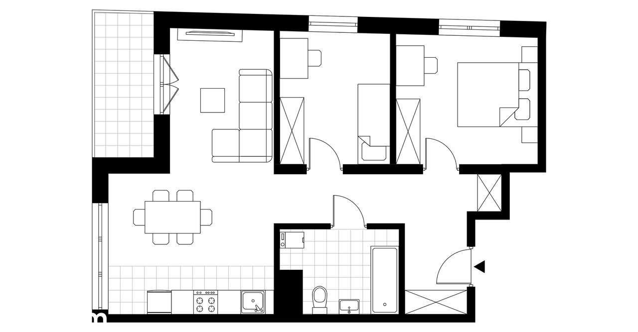 3-pokojowe mieszkanie 58m2 + balkon Bezpośrednio - Pełny obrazek: 3/18