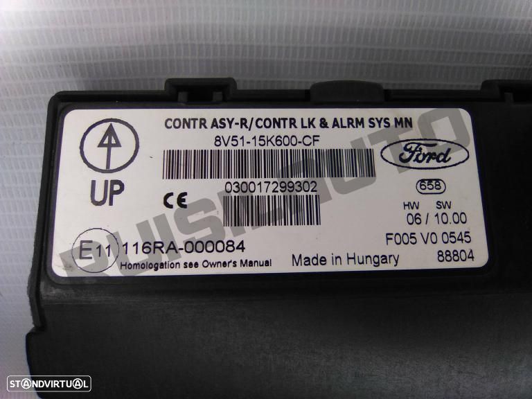 Módulo De Alarme 8v51-15k600-cf Ford Fiesta Vi [2008_2017] 1.4 - 2